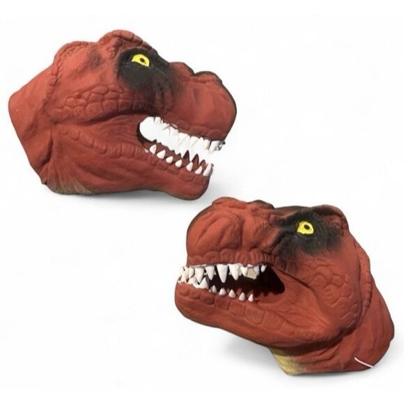 Keycraft Set of 2 T-Rex Hand Puppets Marionnettes New With Tags - Picture 1 of 4